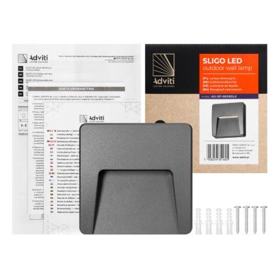  Lampa elewacyjna LED SLIGO 3W 240lm IP65 4000K biała neutralna szary ORNO (AD-OP-6609GL4)